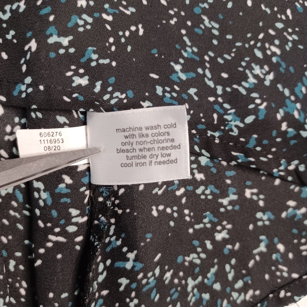 Women's Lane Bryant Black & Blue Floral Cinched Waist Lightweight Tunic Size 16 - Picture 11 of 11